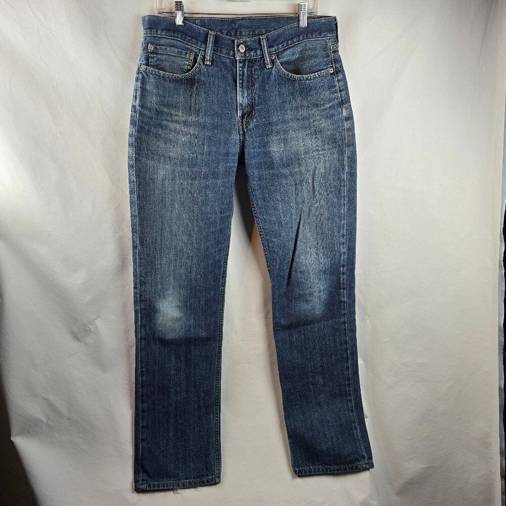 Levi's 514 Straight Jeans Mens 34x34 Blue Medium Dark Wash Denim Classic Fit
